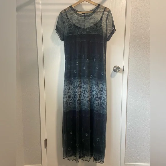 mesh dress public Bias Flare Mesh Dress